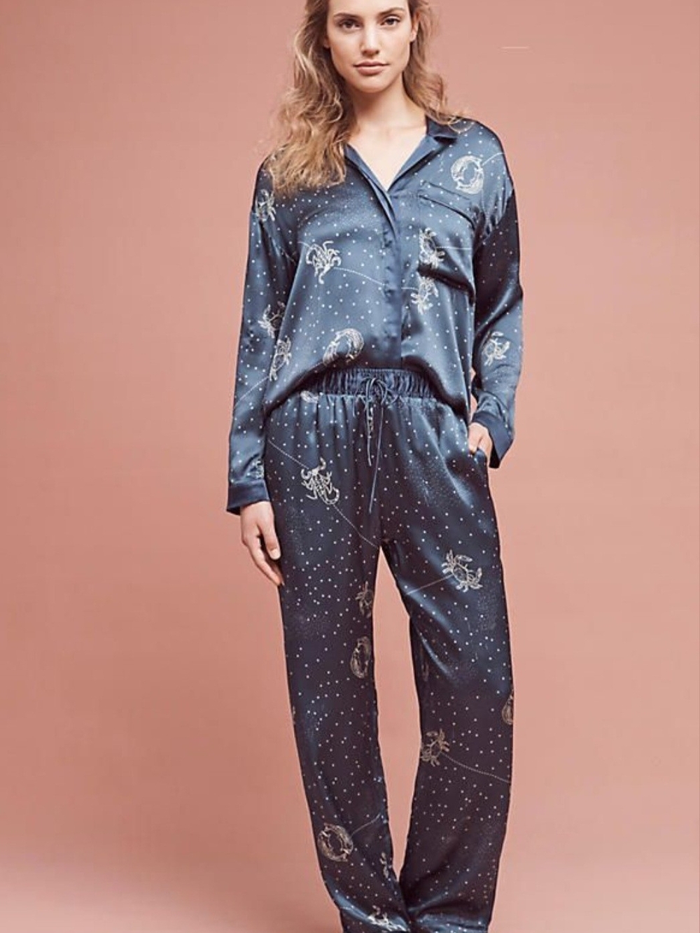 Dear Bowie 100% silk astrology pajama set from Anthropologie (Org. US $385)